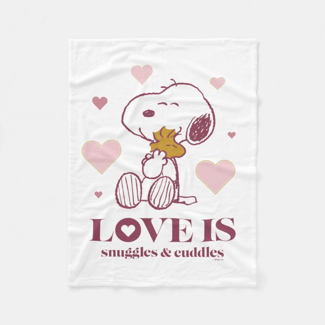 Couverture Polaire Snoopy & Woodstock Love is Snuggets & Cuddles Anim (Devant)