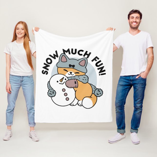 Couverture Polaire Snow Much Fun Cat Winter Holiday Design (En situation)