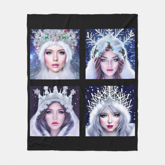 Couverture Polaire Snow Queens (Devant)