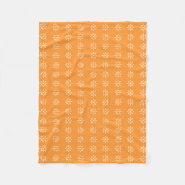 Couverture Polaire Snowflake Motif de vacances Deep Saffron Noël (Devant)