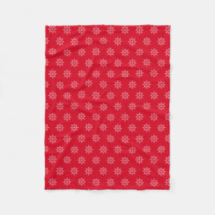 Couverture Polaire Snowflake Motif de vacances Rouge Noël