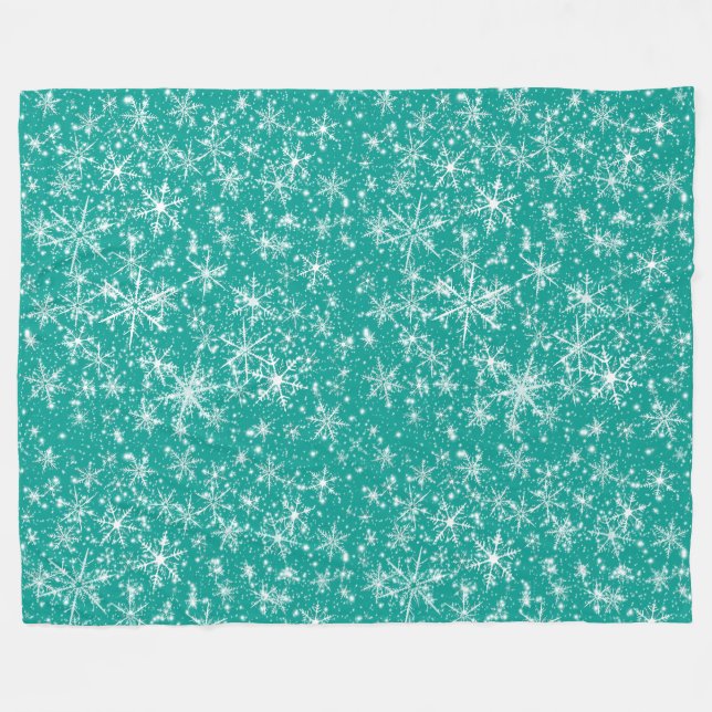Couverture Polaire Snowflake Sparkle Motif sans fil (Devant (Horizontal))