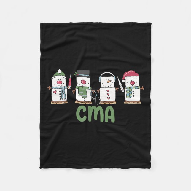 Couverture Polaire Snowman Cma Nurse Noël Certifié Médicale Ista (Devant)