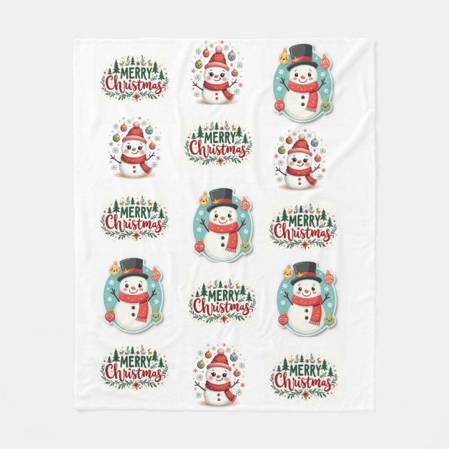 Couverture Polaire Snowman et Snow (Devant)