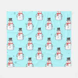 Couverture Polaire Snowman Seamless Pattern 