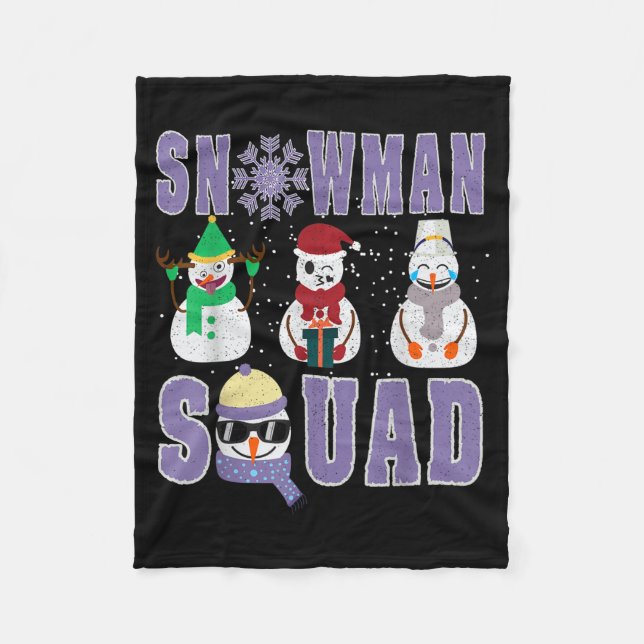 Couverture Polaire Snowman Squad Funny Family Matching, Teacher And S (Devant)