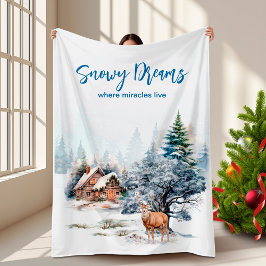 Couverture Polaire Snowy Dreams Forest Deer