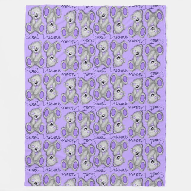 Couverture Polaire Snuggle Sweet Dreams Teddy-lavender bleu (Devant)