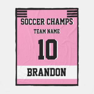 Couverture Polaire Soccer Fleece Blanket rose personnalisateur