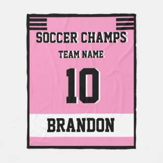 Couverture Polaire Soccer Fleece Blanket rose personnalisateur