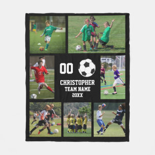 Couverture Polaire Soccer photo collage