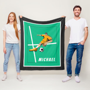 Couverture Polaire Soccer Thème Joueur Illustration Sports Équipe Ver