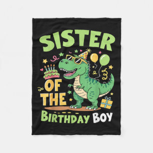 Couverture Polaire Sœur du garçon d'anniversaire Famille de dinosaure