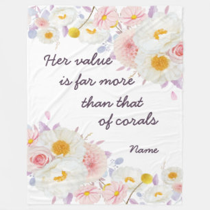 Couverture Polaire Soeurs JW personnalisées cadeaux - Proverbes 3:15