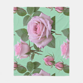 Couverture Polaire Soft Pink Roses With Subtle Lavender Highlights 