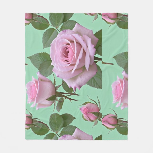 Couverture Polaire Soft Pink Roses With Subtle Lavender Highlights  (Devant)