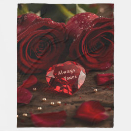 Couverture Polaire Soft Red Rose Cozy Romantic Valentine Plush 