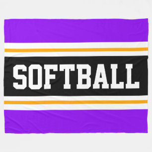 Couverture Polaire SOFTBALL amusant violet clair rayures d'athlétisme