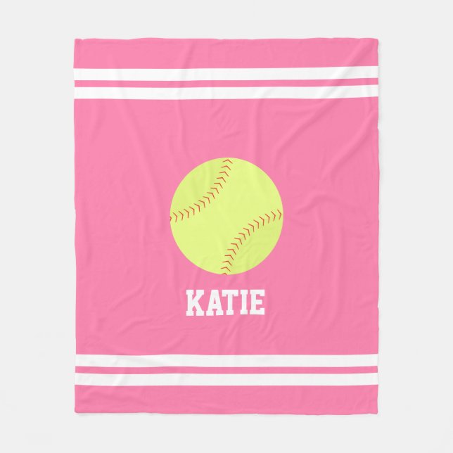 Couverture Polaire Softball cool Thème Personnalisé Enfants (Devant)