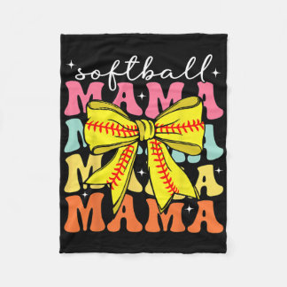 Couverture Polaire Softball Mama Coquette Bow Softball Mom Mothers Da