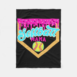 Couverture Polaire Softball Mama Drip Ice Cream Dripping Game Day Sof