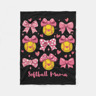 Couverture Polaire Softball Mama Softball Coquette Bow Softball Mom M