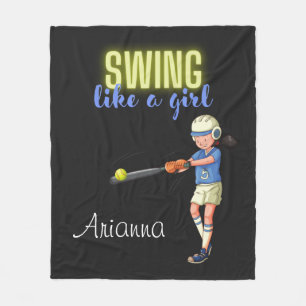 Couverture Polaire Softball Swing Like A Girl