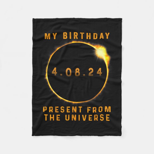 Couverture Polaire Solar Eclipse 2024 Anniversaire présent 4.8.24 Tot (Devant)
