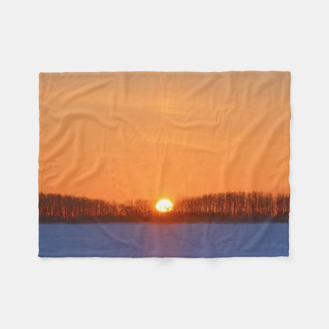 Couverture Polaire Soleil sur prairie | Manitoba, Canada (Devant (Horizontal))