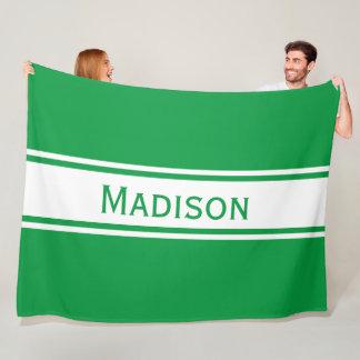 Couverture Polaire Solide Kelly Green White Stripes Nom moderne