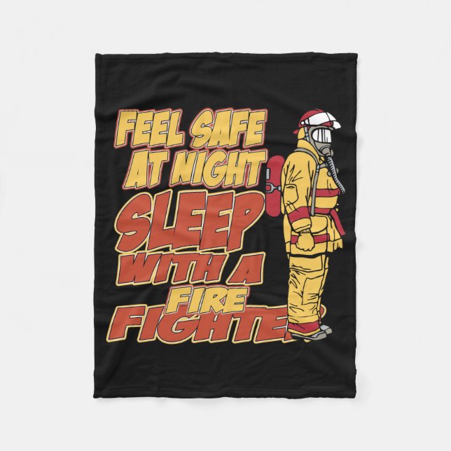 Couverture Polaire Sommeil avec un sapeur-pompier (Devant)