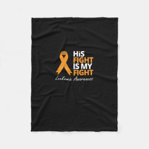 Couverture Polaire Son Combat Est Mon Combat Leucémie Orange Ribbon L