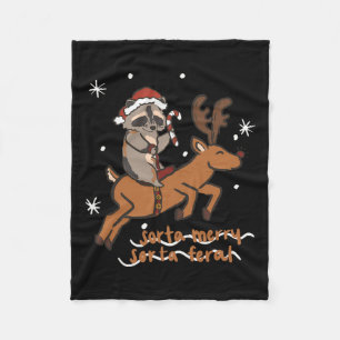Couverture Polaire Sorta Merry Sorta Feral Funny Raccoon Noël Xm