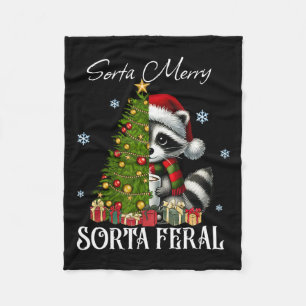 Couverture Polaire Sorta Merry Sorta Feral Raccoon Hot Cocoa Cup Chri