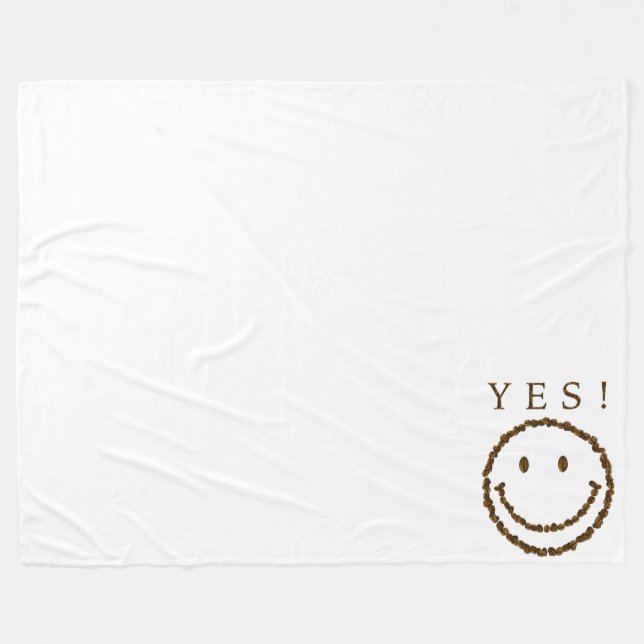 Couverture Polaire Souriez avec des haricots au café (Devant (Horizontal))