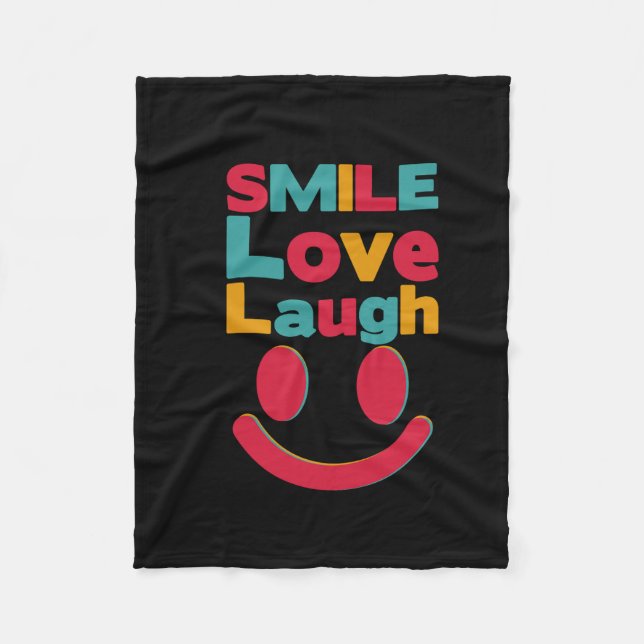 Couverture Polaire sourire, heureux, mignon, tendance, jaune, esthéti (Devant)