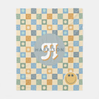 Sourire Rétro Années 70 Motif à Damier Boho
