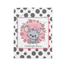 Souris mignonne sur points gris/blancs, personnali