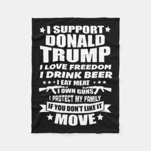 Couverture Polaire Soutenez Donald Trump I Love Freedom I Drink Beer