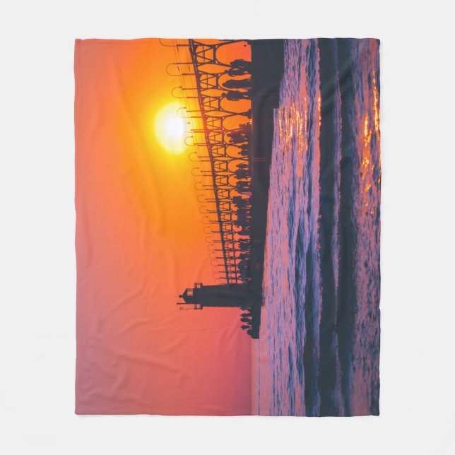 Couverture Polaire South Haven, MI Lighthouse Fleece Blanket (Devant)