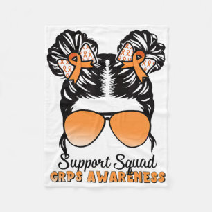 Couverture Polaire Soutien Crps Sensibilisation Messy Bun Orange Ribb