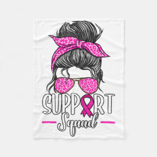 Couverture Polaire Soutien Squad Messy Bun Sensibilisation au cancer 