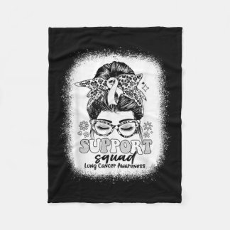 Couverture Polaire Soutien super Squad Messy Bun Cancer du poumon