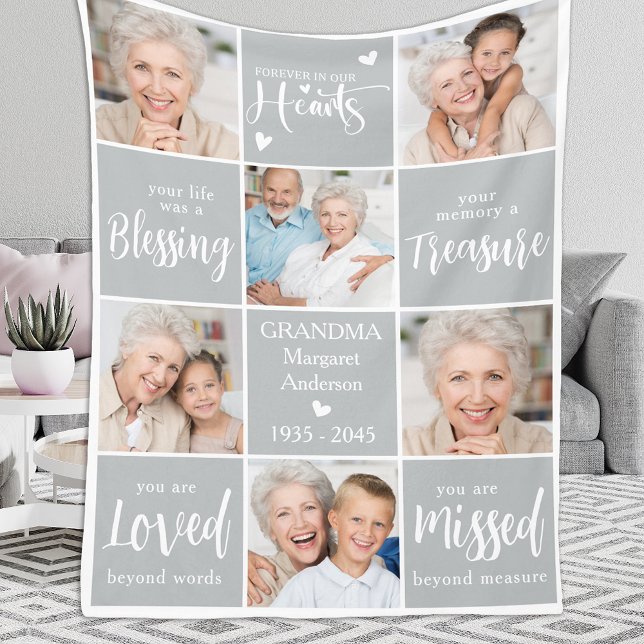 Couverture Polaire Souvenir Personnalisé 6 Photo Collage Mémorial (Créateur téléchargé)