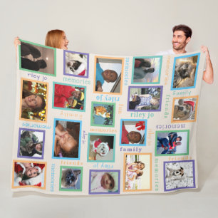 Couverture Polaire Souvenirs Colorful Large Small 20 Photo Collage