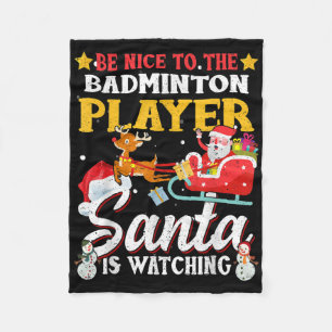 Couverture Polaire Soyez Contente De Badminton Player Père Noël Regar