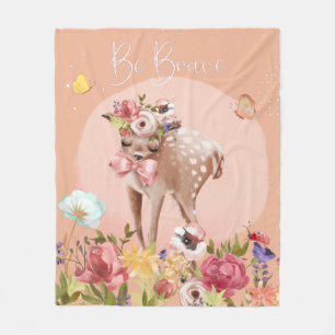Couverture Polaire Soyez courageux Inspirational Woodland Deer Nurser