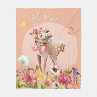 Couverture Polaire Soyez courageux Inspirational Woodland Deer Nurser