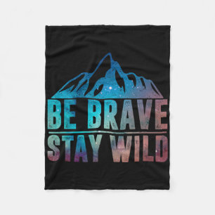 Couverture Polaire Soyez courageux Restez sauvage Randonnée Camping N