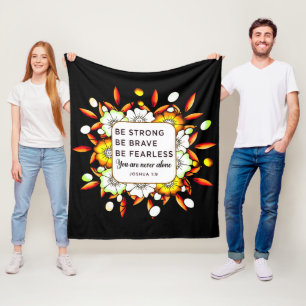 Couverture Polaire Soyez fort courageux sans peur - Bible Verse